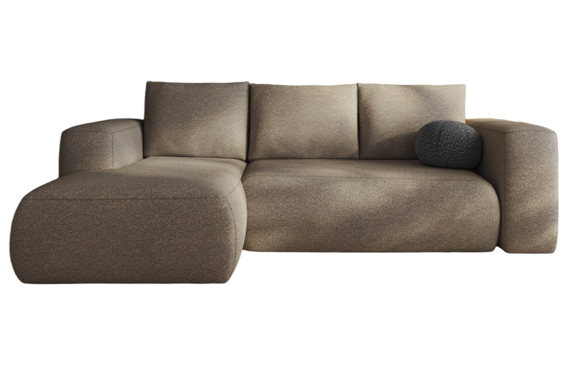 ECKSOFA LAMBI, Grau Beige - Lambi 03 - Cappuccino, Textil (114/266cm) - Moderno Meble