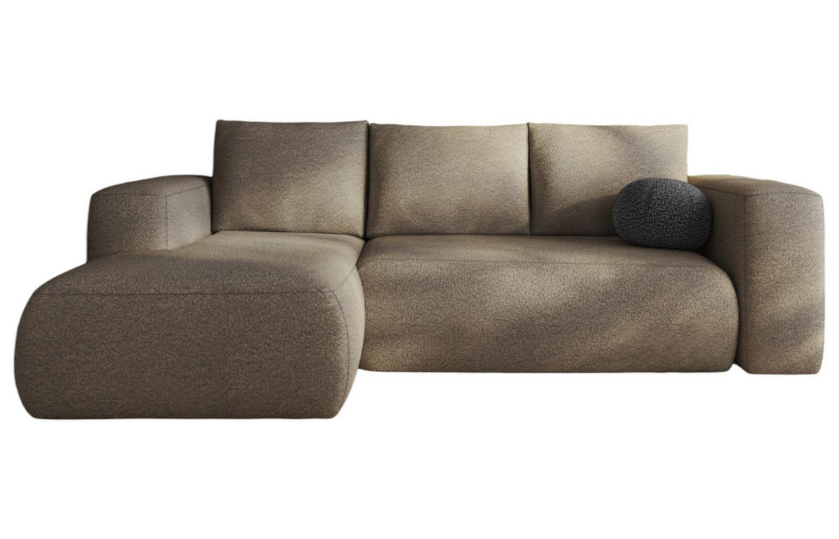 ECKSOFA LAMBI, Grau Beige - Lambi 03 - Cappuccino, Textil (114/266cm) - Moderno Meble