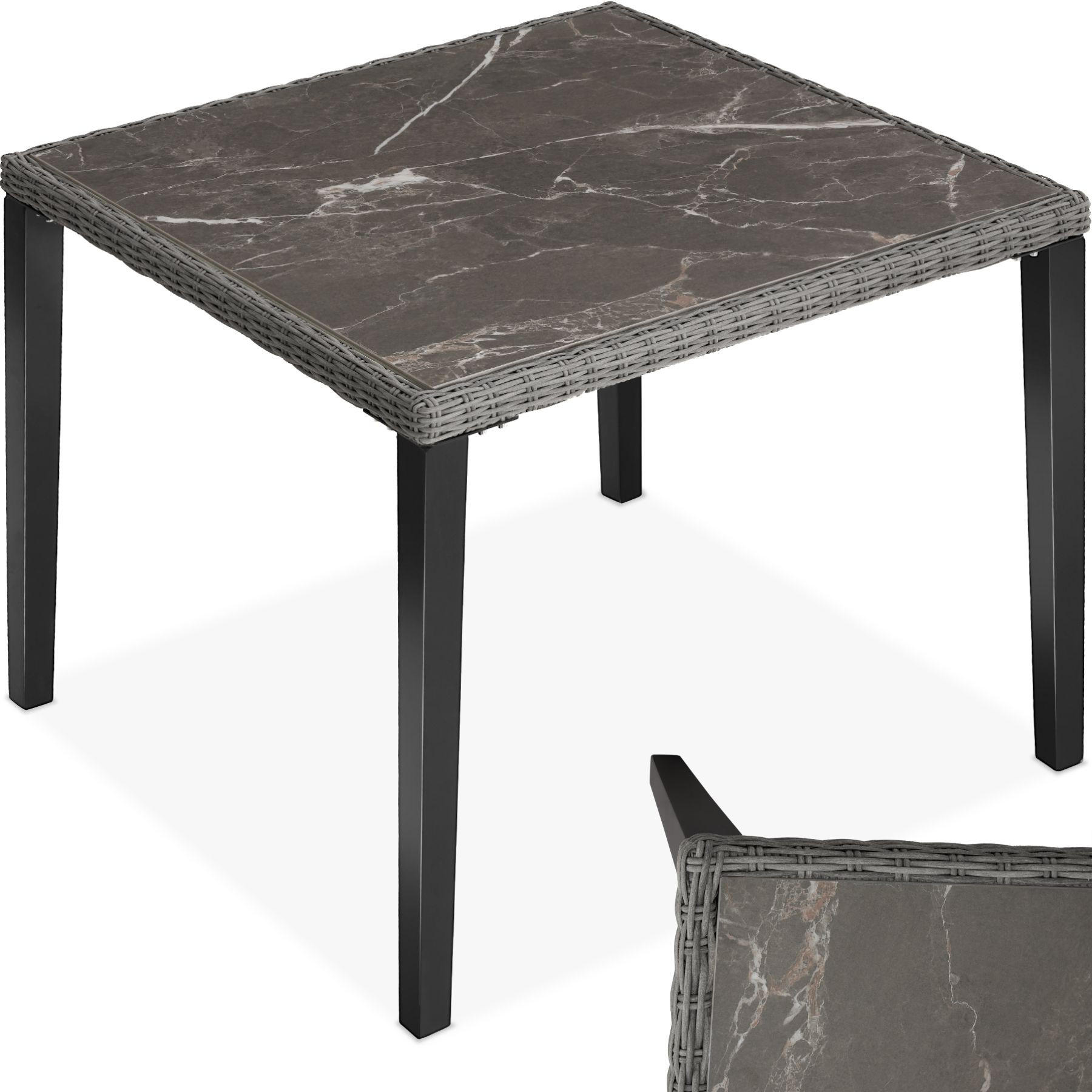 GARTENTISCH Tarent,93,5 x 93,5 x 75 cm,grau - Grau, Kunststoff (93.5/93.5/75cm) - tectake