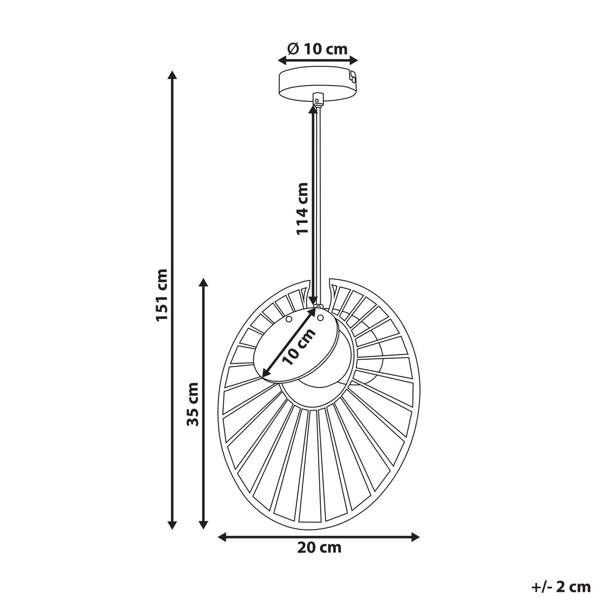 HÄNGELEUCHTE Bargo 10/20/151 cm - Goldfarben, Metall (10/20/151cm) - Beliani