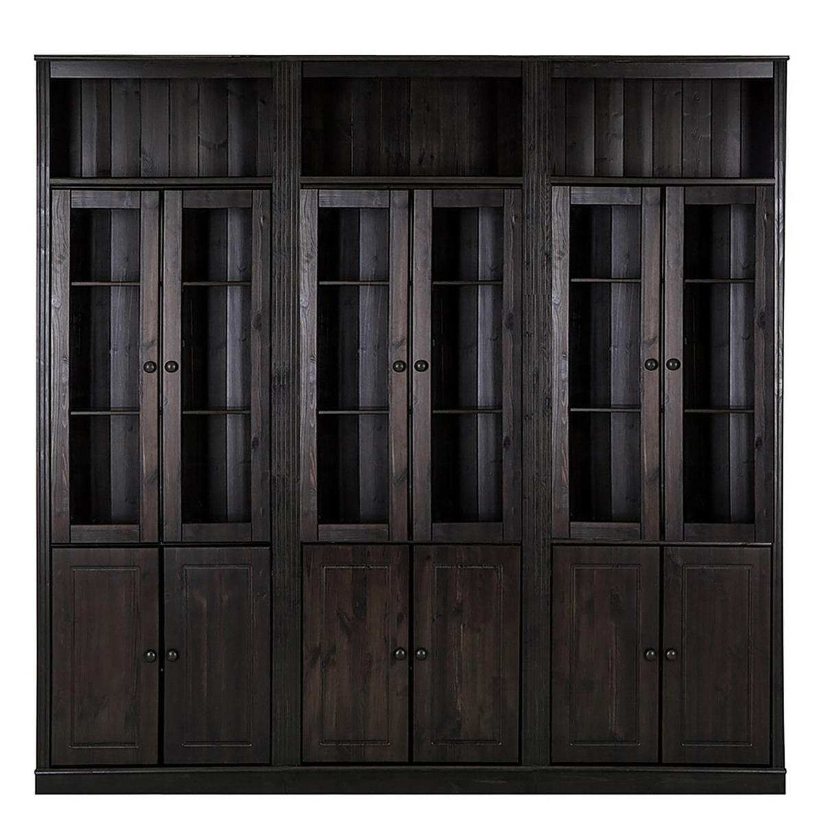 BÜCHERWAND - Kiefer massiv, Typ E - Kieferfarben, Holz (222/223/37cm) - home24