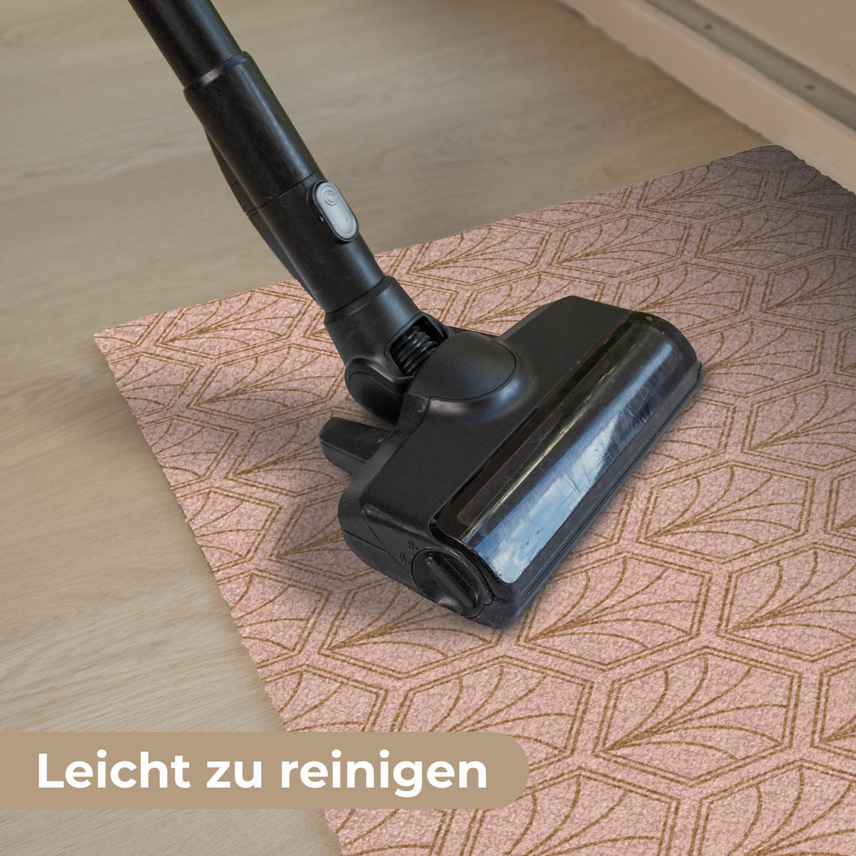 FUSSMATTE Lachsrosa - Muster - Geometrisch 60x40 cm - Altrosa, Kunststoff (60/0.4cm) - MuchoWow