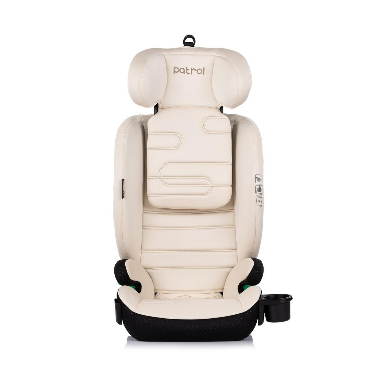 KINDERSITZ Patrol i-Size beige Isofix (100-150cm) Kopfstütze Getränkehalter - Beige, Kunststoff (44/58/51cm) - Chipolino