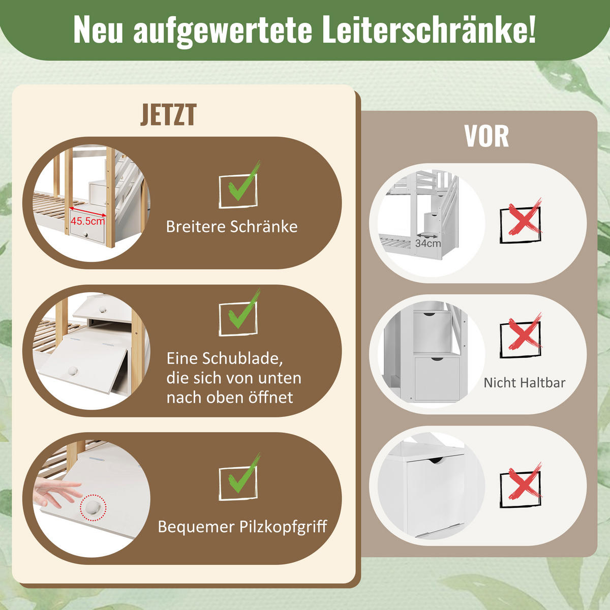 ETAGENBETT 90/200 cm mit Tafel, Stauraumtreppe aus Massivholz und MDF, Baumhaus-Design, Weiß - Weiß, Holzwerkstoff - Redom