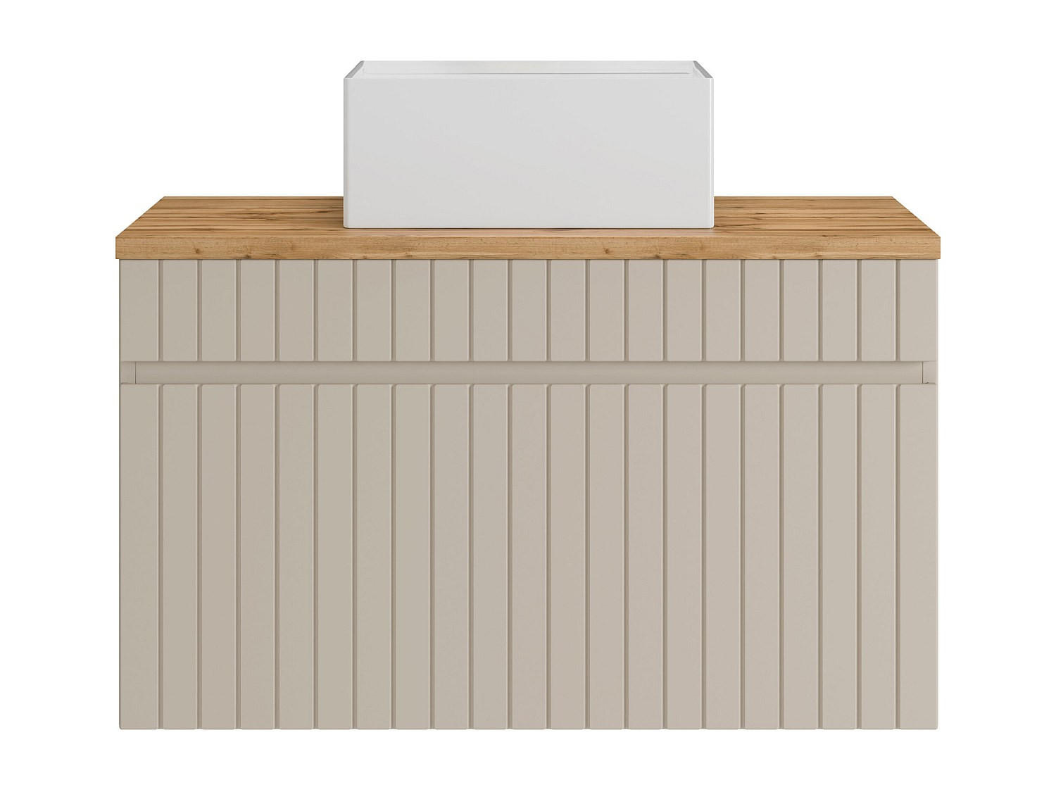 EINZELWASCHTISCH - 80 cm x 46 cm - Holz, Platte - Beige - SATARA - Beige, Holz (80/46/46cm) - Vente-Unique