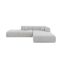 ECKSOFA Ottomane Rechts OVLY-L 289x176x71 Grau Chenille - Titanfarben/Schwarz, Holzwerkstoff/Kunststoff (289/176cm) - ALTDECOR