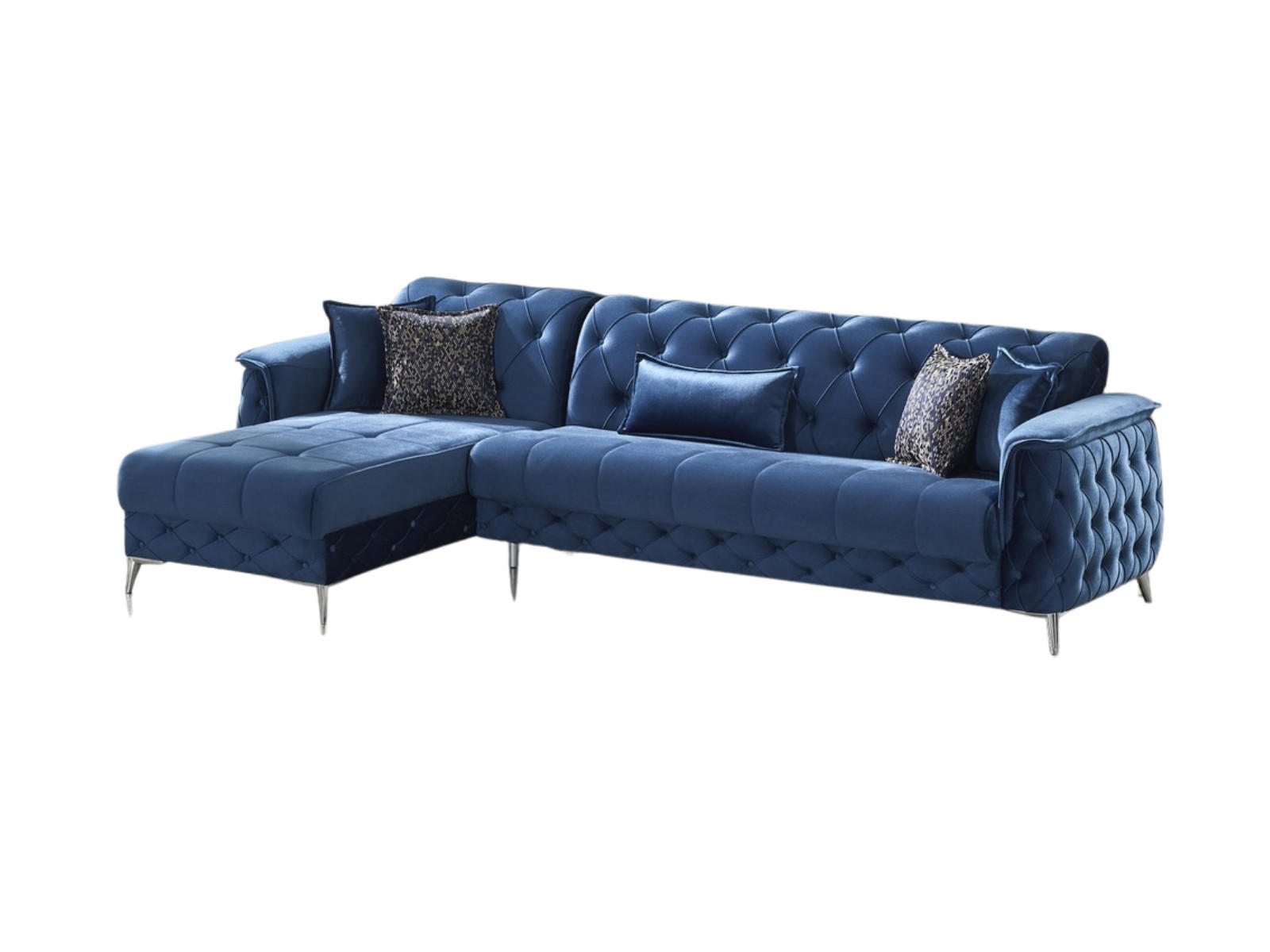 ECKSCHLAFSOFA Sucre Relax - Langer Schenkel Rechts - Blau, Holzwerkstoff/Kunststoff (180/310cm)