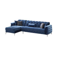 ECKSCHLAFSOFA Sucre Relax - Langer Schenkel Rechts - Blau, Holzwerkstoff/Kunststoff (180/310cm)