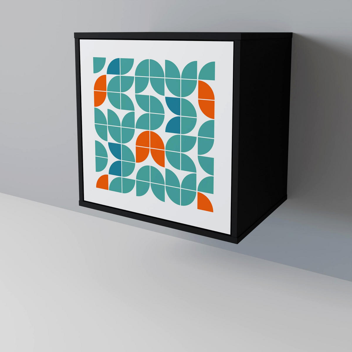 SIDEBOARD BE THE CHANGE, Schwarz, 57,5x42x67,5 cm, Schwarze Metall-Rahmenfüße - Multicolor/Schwarz, Holzwerkstoff/Metall (57.5/67.5/42cm) - SpaceRebels