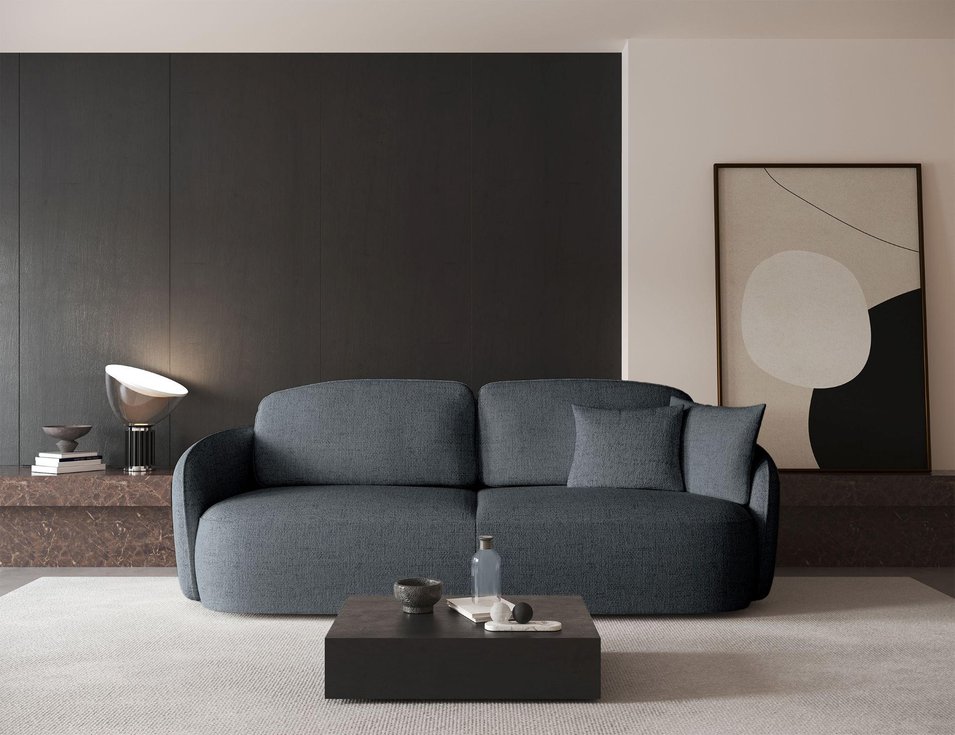 Thumbnail - Selsey 3-Sitzer-Sofa, Dunkelgrau, Textil, Rechteckig, 254x96x105 cm, Wohnzimmer, Sofas & Couches, Schlafsofas