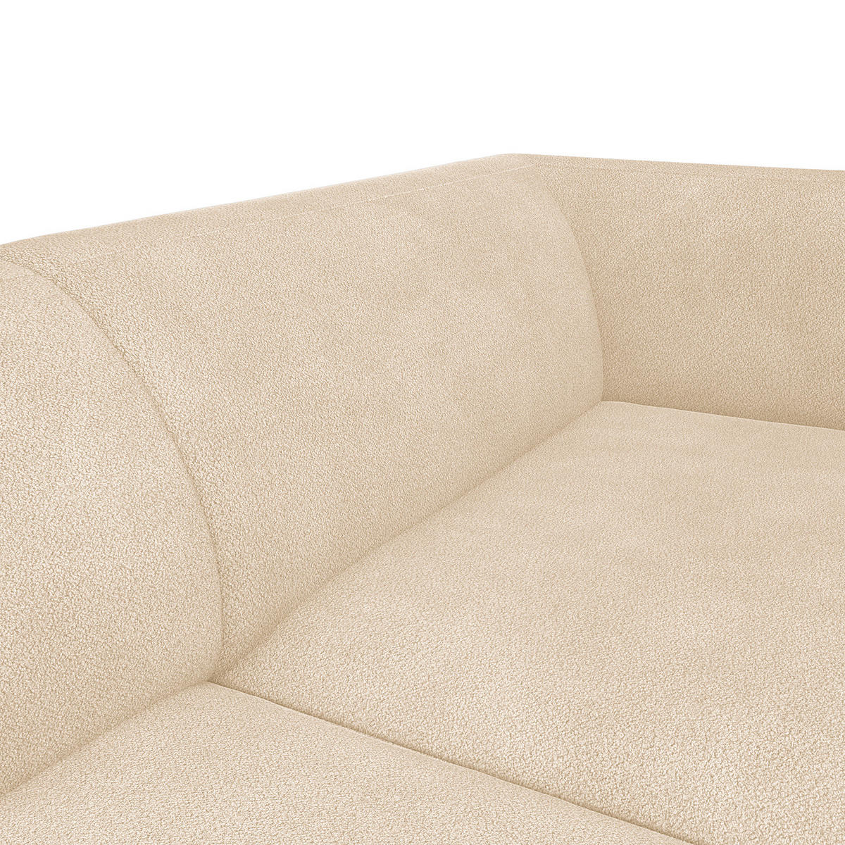 1,5-SITZER ECKSOFA mit Longchair - Beige/Schwarz, Textil/Metall (211/148cm) - home24