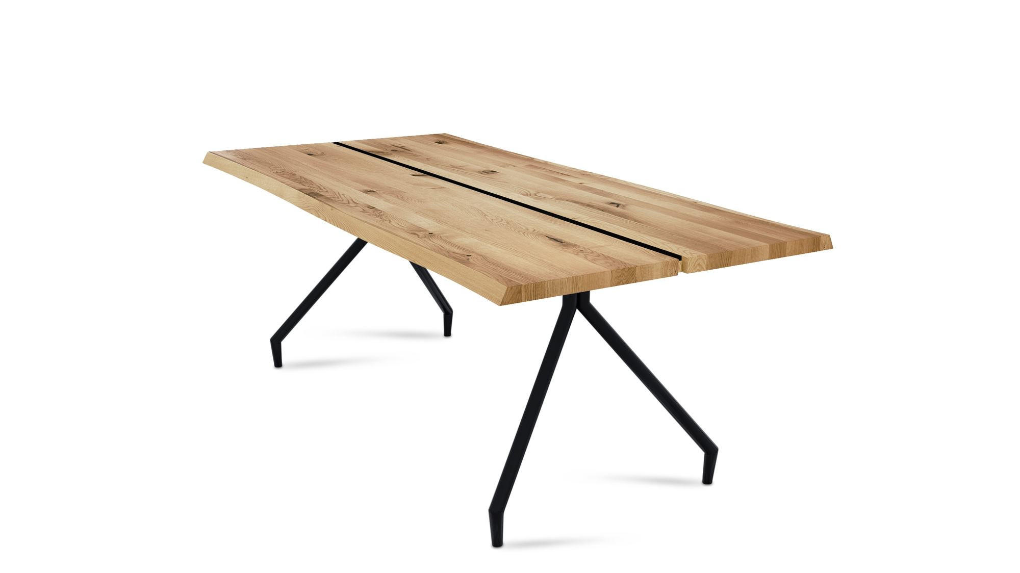 BAUMKANTENTISCH Dannie 7 160x76x90 Massivholztisch Wildeiche geölt - Wildeiche, Holz (160/76/90cm) - 58aufmkessel