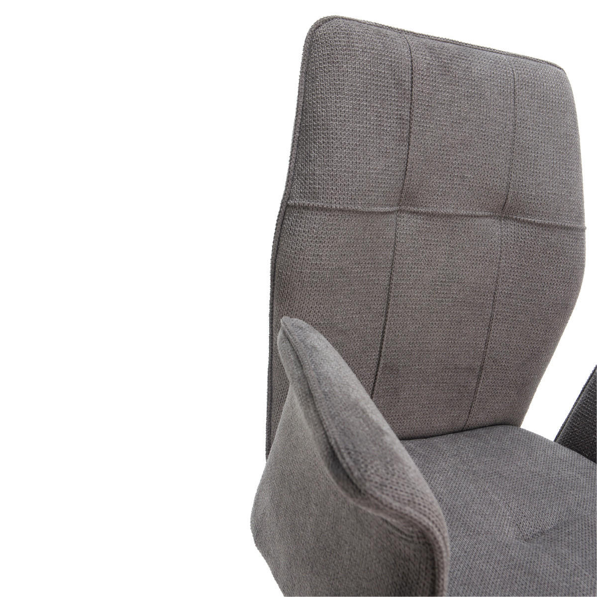 SESSEL (Set aus 2) aus stoff mit schwarzen metallbeinen - mery 62/60/47 cm - Grau, Textil (60/47/62cm) - Calicosy