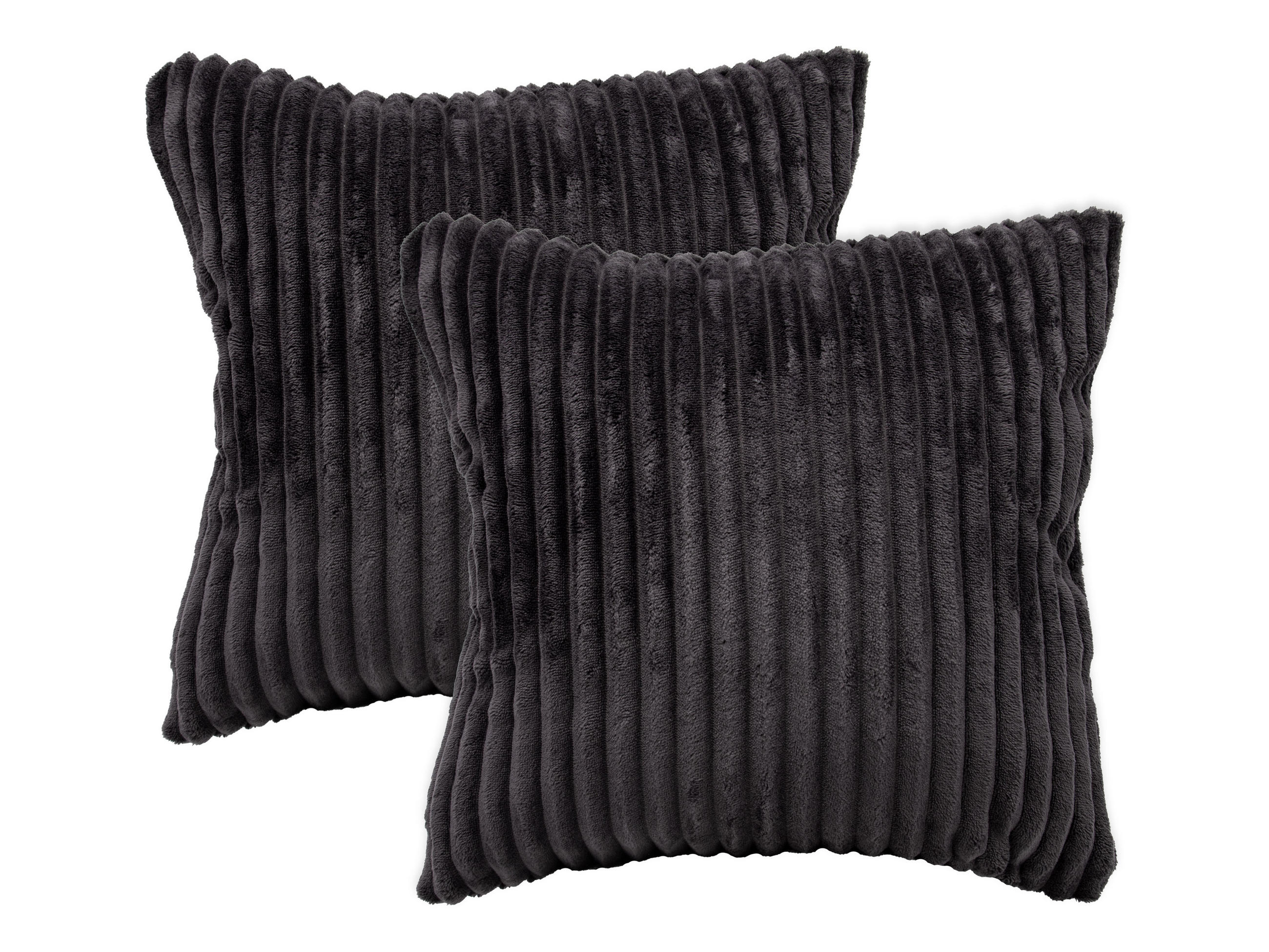 KISSENBEZUG, 2er-Set, 40 x 40 cm, 100% Polyester, Schwarz - Schwarz, Textil (40/40cm) - Zollner