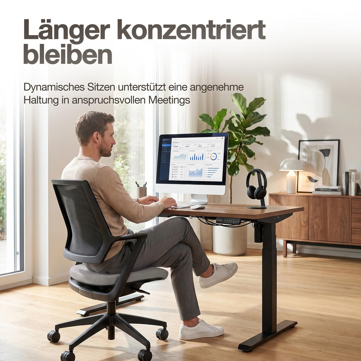 DREHSTUHL Ergonomischer Bürostuhl Asolo mit Netzrücken / Weiß Netzrücken für Luftzirkulation - Weiß, Textil (59.5/97.5/45cm) - ASSMANN
