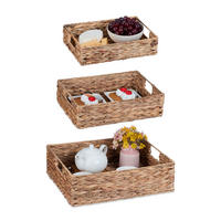 3xTABLETT - Hellbraun, Textil/Metall (40/12/30cm) - Relaxdays