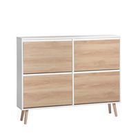 SCHUHSCHRANK DOPPELTES Kemi Zweifarbig 124 cm x 100 cm - Multicolor, Holzwerkstoff (124/100/24cm)