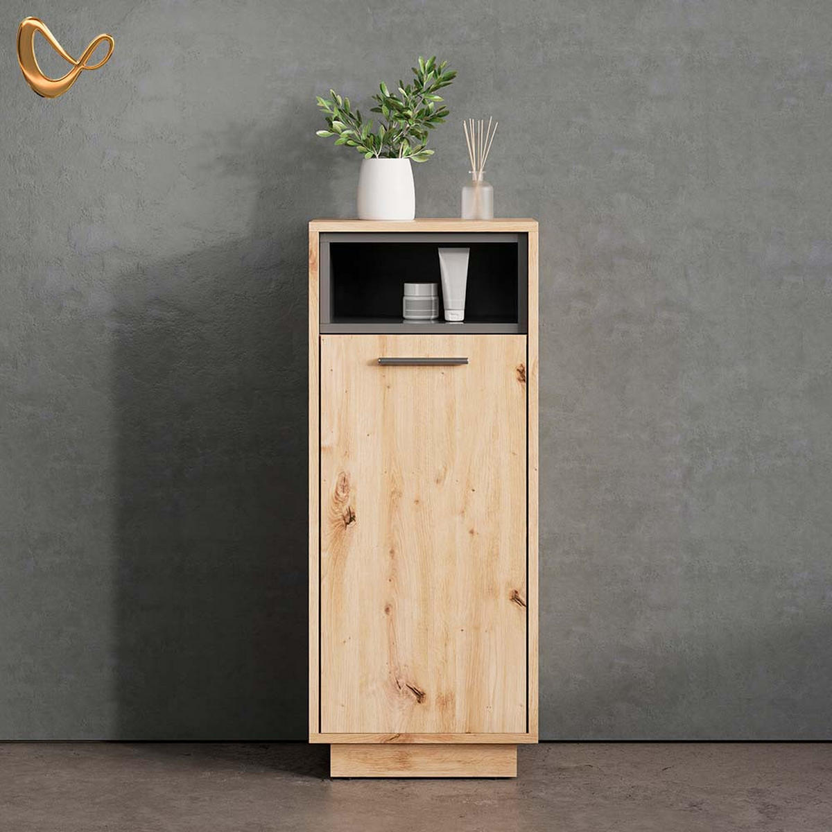 MIDISCHRANK Temo Artisan-Eiche 38 x 93 cm - Eiche Artisan, Holzwerkstoff (38/93/30cm) - Livinity®