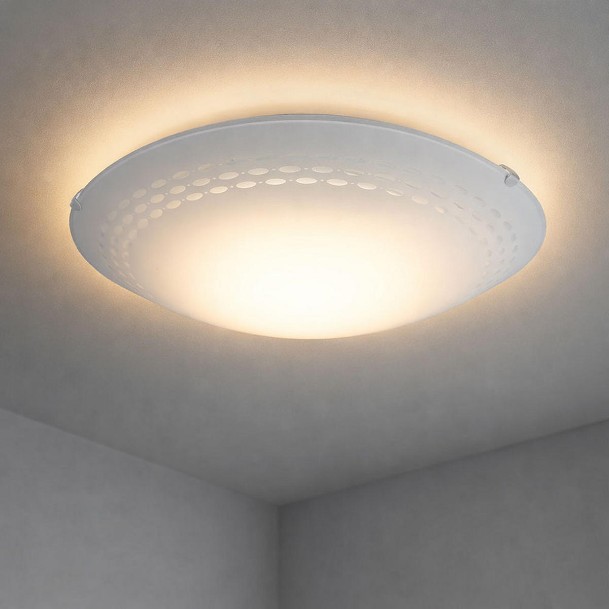 LED DECKENLEUCHTE TWISTER Weiß Glas satiniert - Weiß, Glas (39.5/39.5/10cm)