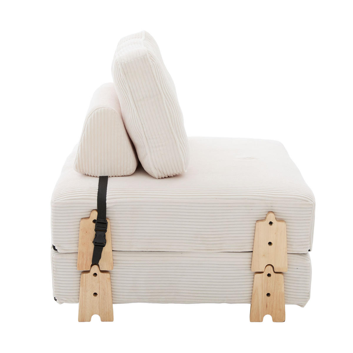 SCHLAFSESSEL ausklappbar mit Holzgestell, DE-42596, Beige - Beige, Holzwerkstoff (90/84/86cm) - ComfortXL