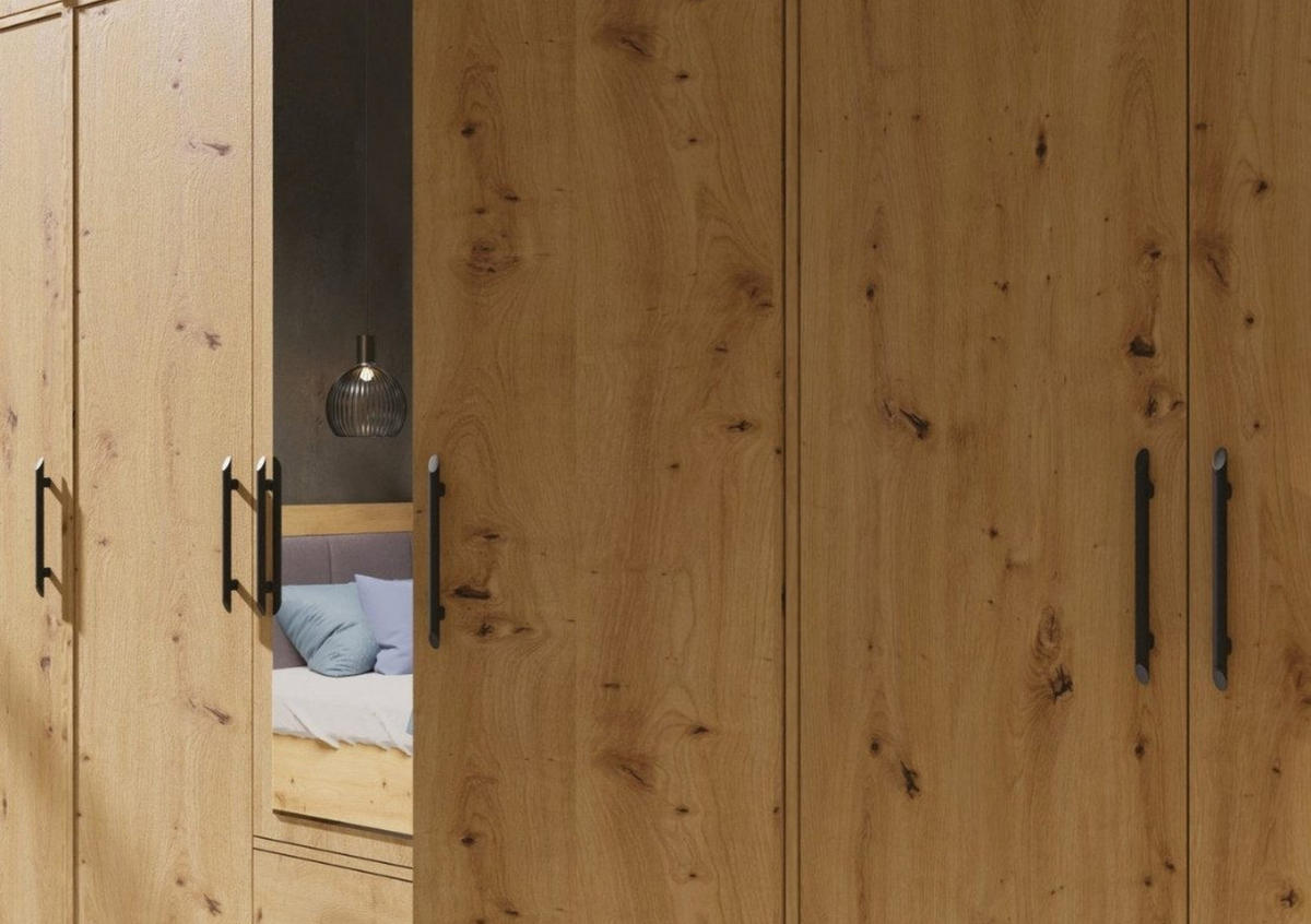 KLEIDERSCHRANK SAM SR3 2-türig 100 / 190 / 56 cm Eiche Artisan - Eiche Artisan, Holzwerkstoff (100/190/56cm) - Deine Möbel 24
