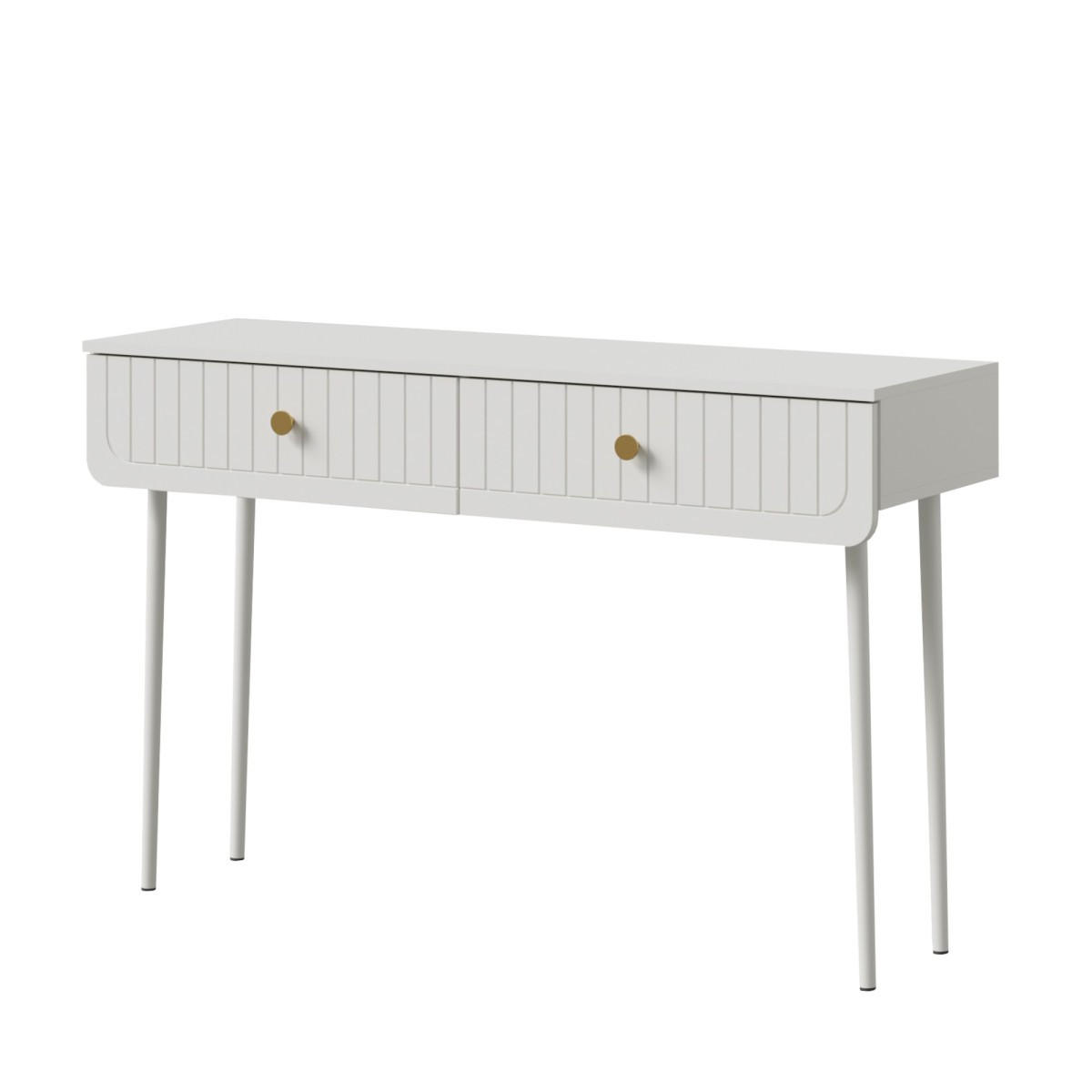 SCHMINKTISCHE mit Schubladen Chloe 2S 125 Weiß (schwarzer oder golder Griff) - Schwarz/Weiß, Holzwerkstoff/Kunststoff (127/81/40cm) - mzm24