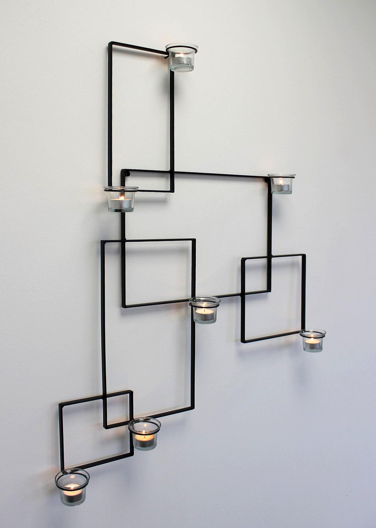 TEELICHTHALTER Alegria Metall Wand Schwarz - Schwarz, Metall (87cm) - DanDiBo