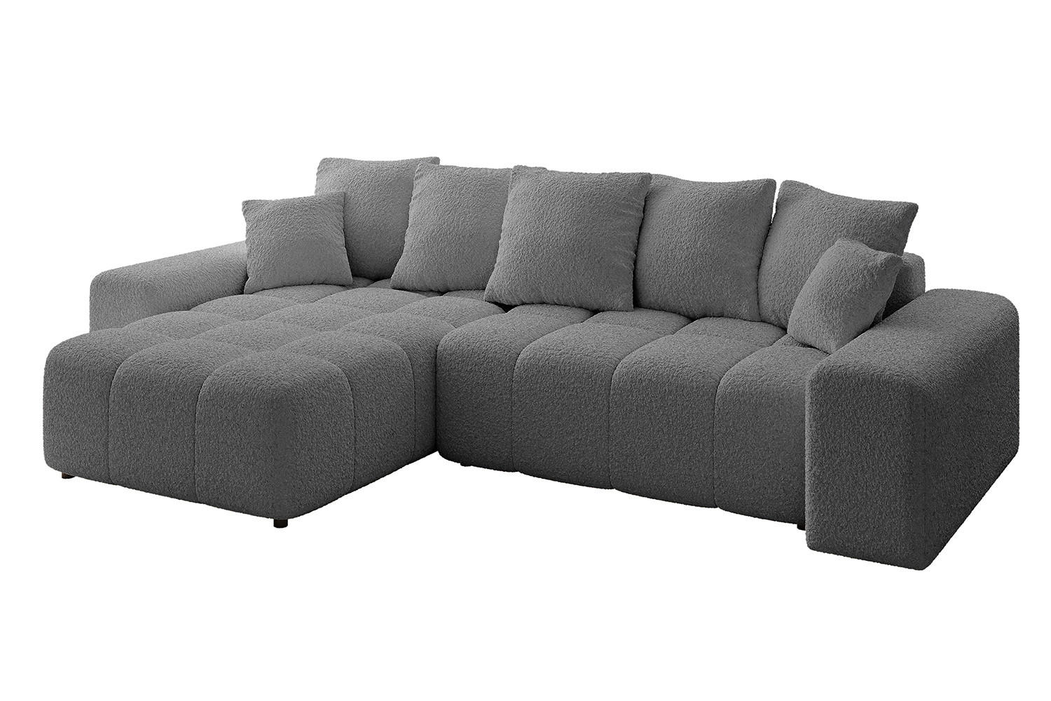 ECKSOFA Ottomane links/rechts ENIL-L 290x175x84 Grau Bouclé - Grau, Holzwerkstoff/Kunststoff (290/175cm) - ALTDECOR