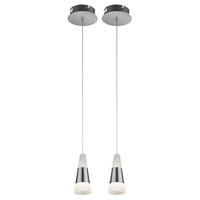 LED HÄNGELEUCHTE Friso nickel matt Weiß 2er Set - Weiß, Metall (12/12/100cm) - Globo Lighting