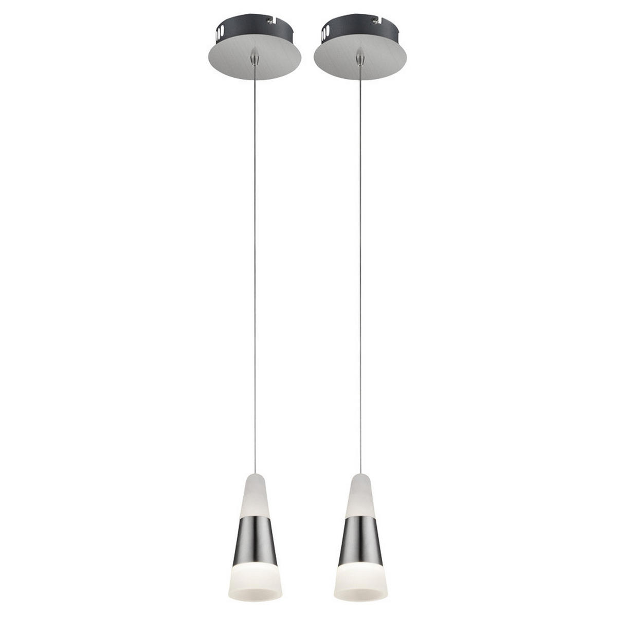 LED HÄNGELEUCHTE Friso nickel matt Weiß 2er Set - Weiß, Metall (12/12/100cm) - Globo Lighting