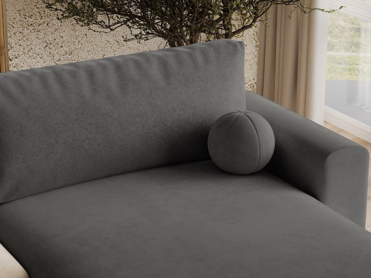 ECKSOFA Aurora Dunkelgrau - Dunkelgrau, Holz/Textil (259/145cm) - Graingold