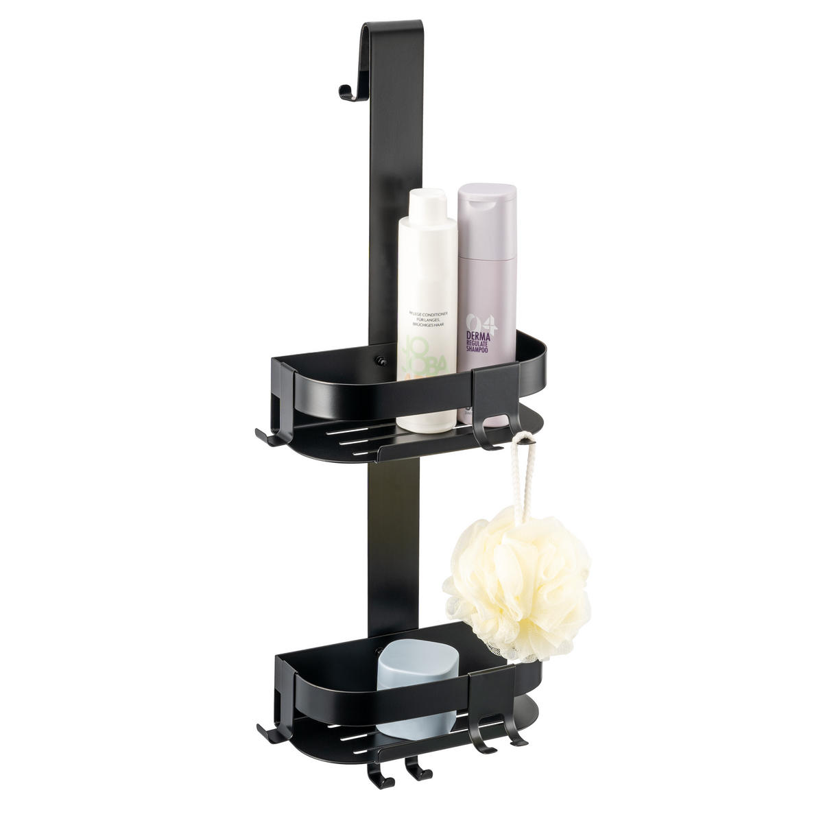 DUSCHABLAGE für Glasduschwand, Edelstahl schwarz - Schwarz, Metall (23/67.5/10.5cm) - eluno