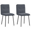 ESSZIMMERSTÜHLE 2 Stk. Dunkelgrau Samt 45*54*83cm - Grau, Metall (45/83/54cm) - ZMH