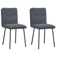 ESSZIMMERSTÜHLE 2 Stk. Dunkelgrau Samt 45*54*83cm - Grau, Metall (45/83/54cm) - ZMH