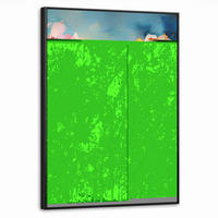 LEINWAND Bilder mit Rahmen - Blumen - Aquarell - Kunst - Botanisch - Natur - 70x100 - Orange, Textil (70/100cm) - MuchoWow