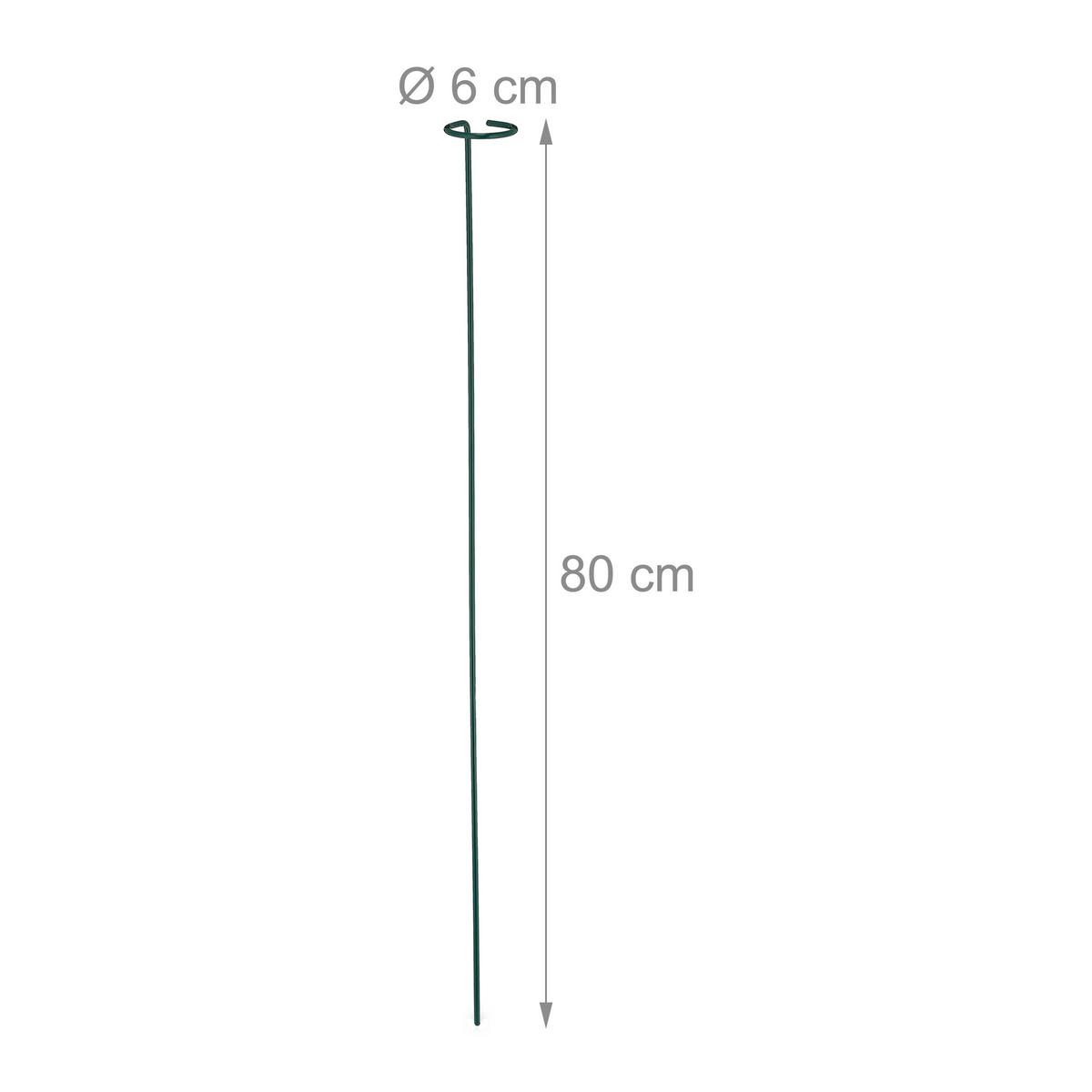 10XPFLANZSTÄBE - Dunkelgrün, Metall (6/80/6cm) - Relaxdays