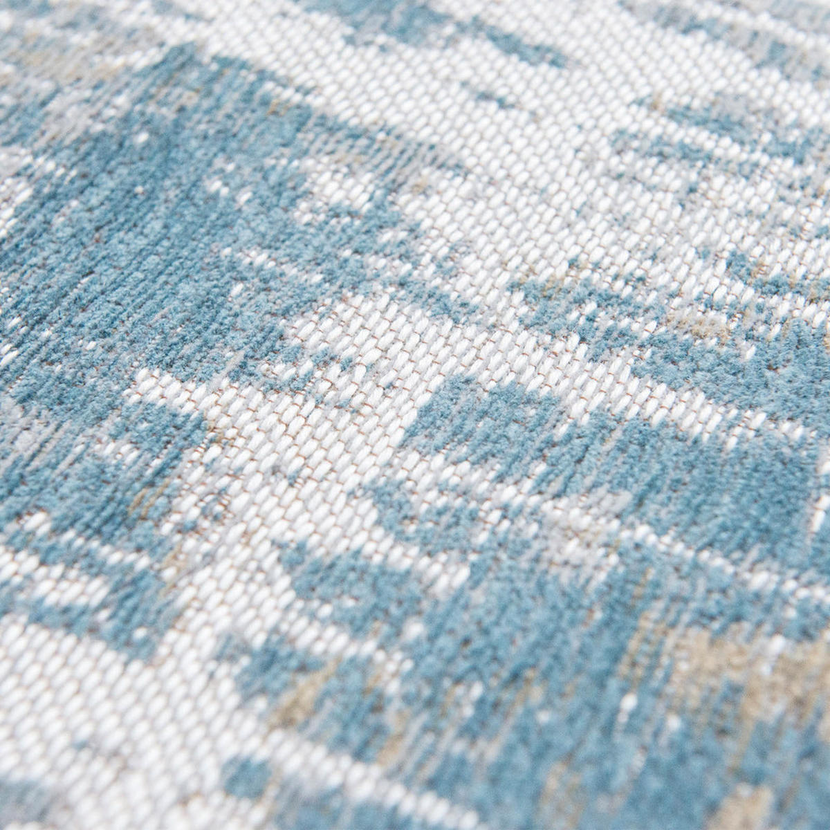 TEPPICH Long Island Blu Atlantic 240/240 cm - Blau, Textil (240/240cm) - Louis De Poortere