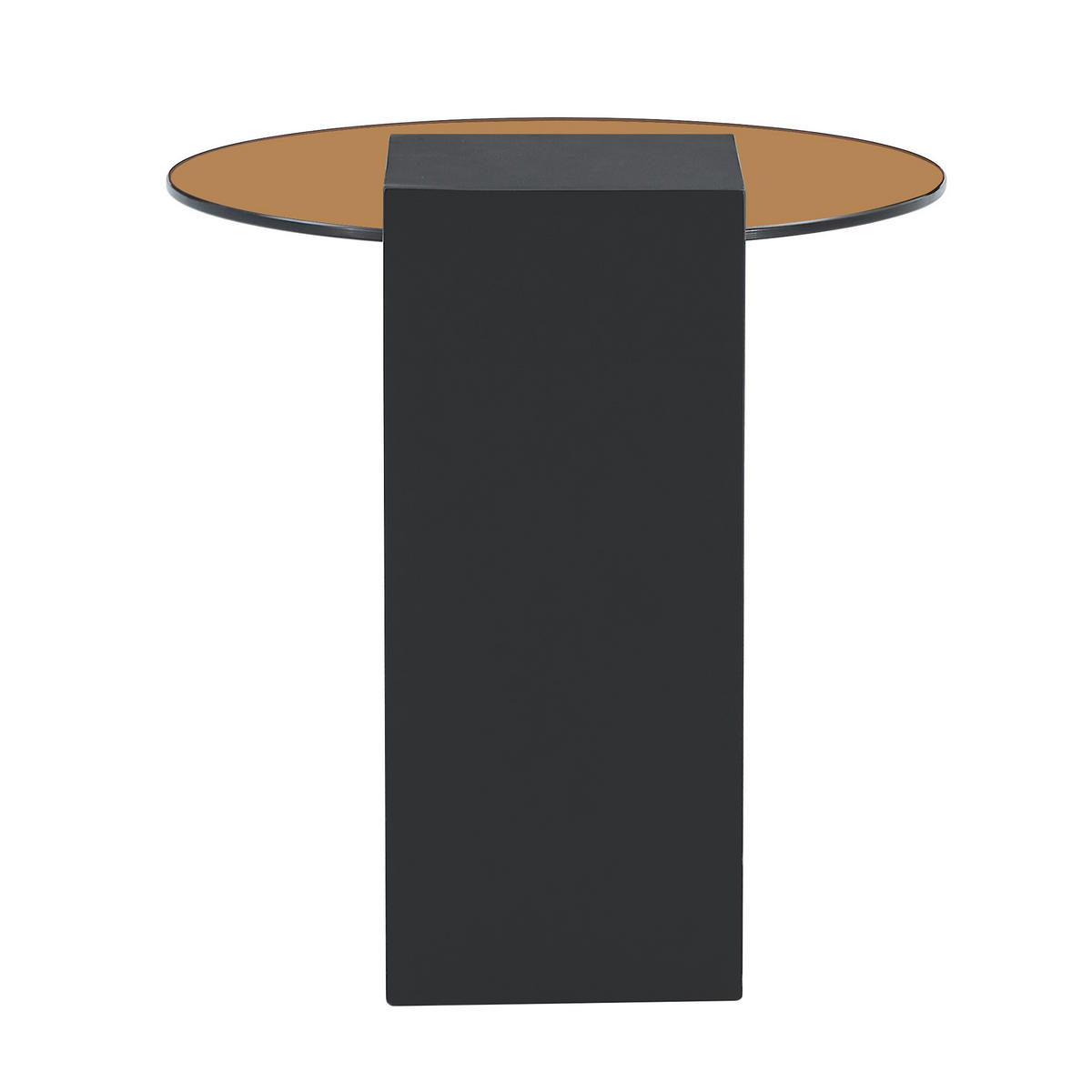 COUCHTISCH Rund Braun/Schwarz Glas MDF 2 Ebenen - Schwarz/Braun, Glas/Holzwerkstoff (61/61/44cm)