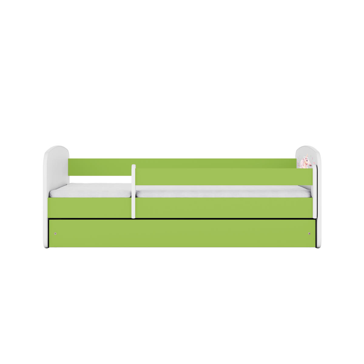KINDERBETT Pferd mit Schublade 180/80 90/61/184 - Grün, Holzwerkstoff (80/180cm) - RAUMHIRSCH FURNITURE