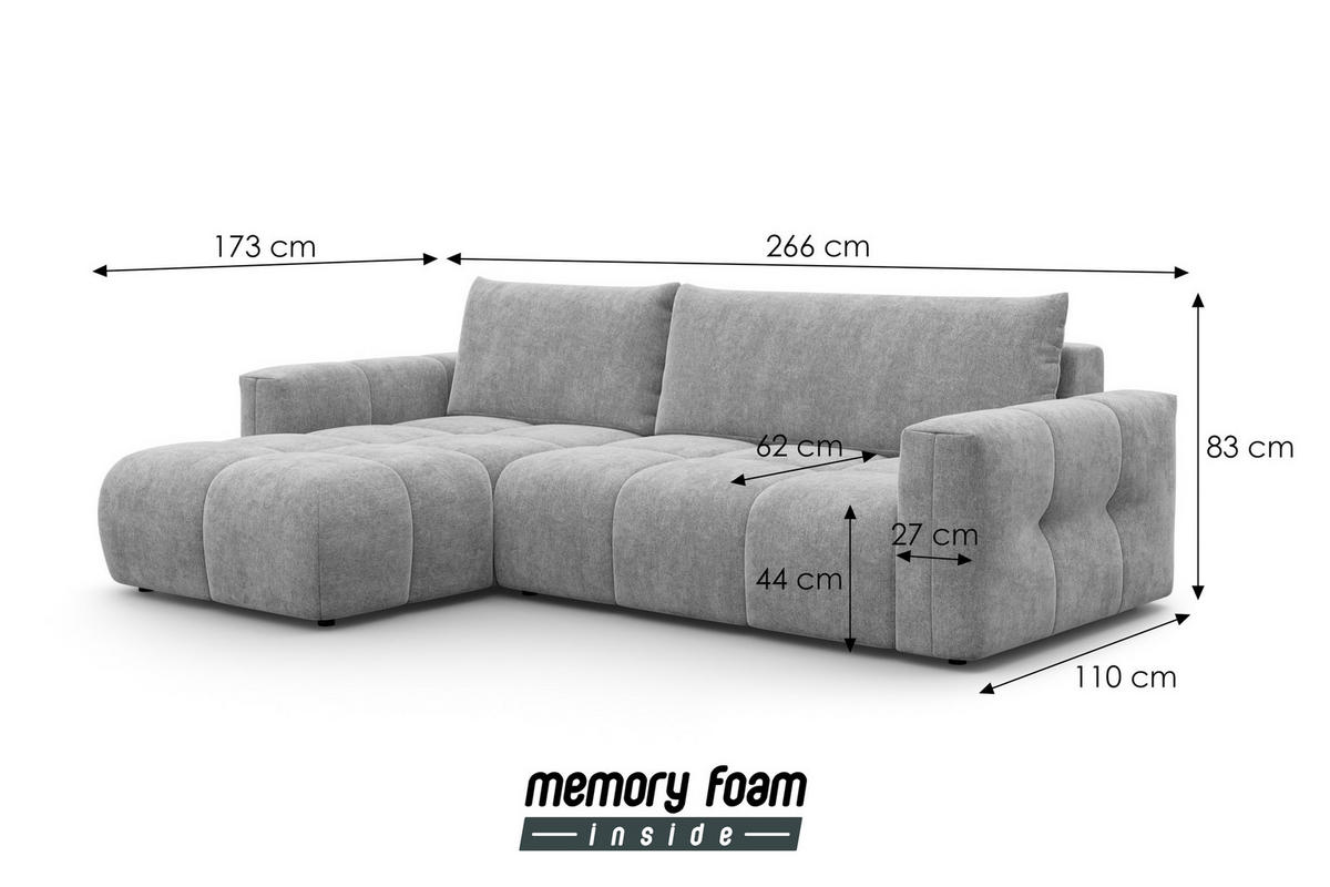 ECKSOFA VERONA 4-Sitzer links, Beige - Beige/Schwarz, Holz/Textil (266/173cm) - Courtois Laville