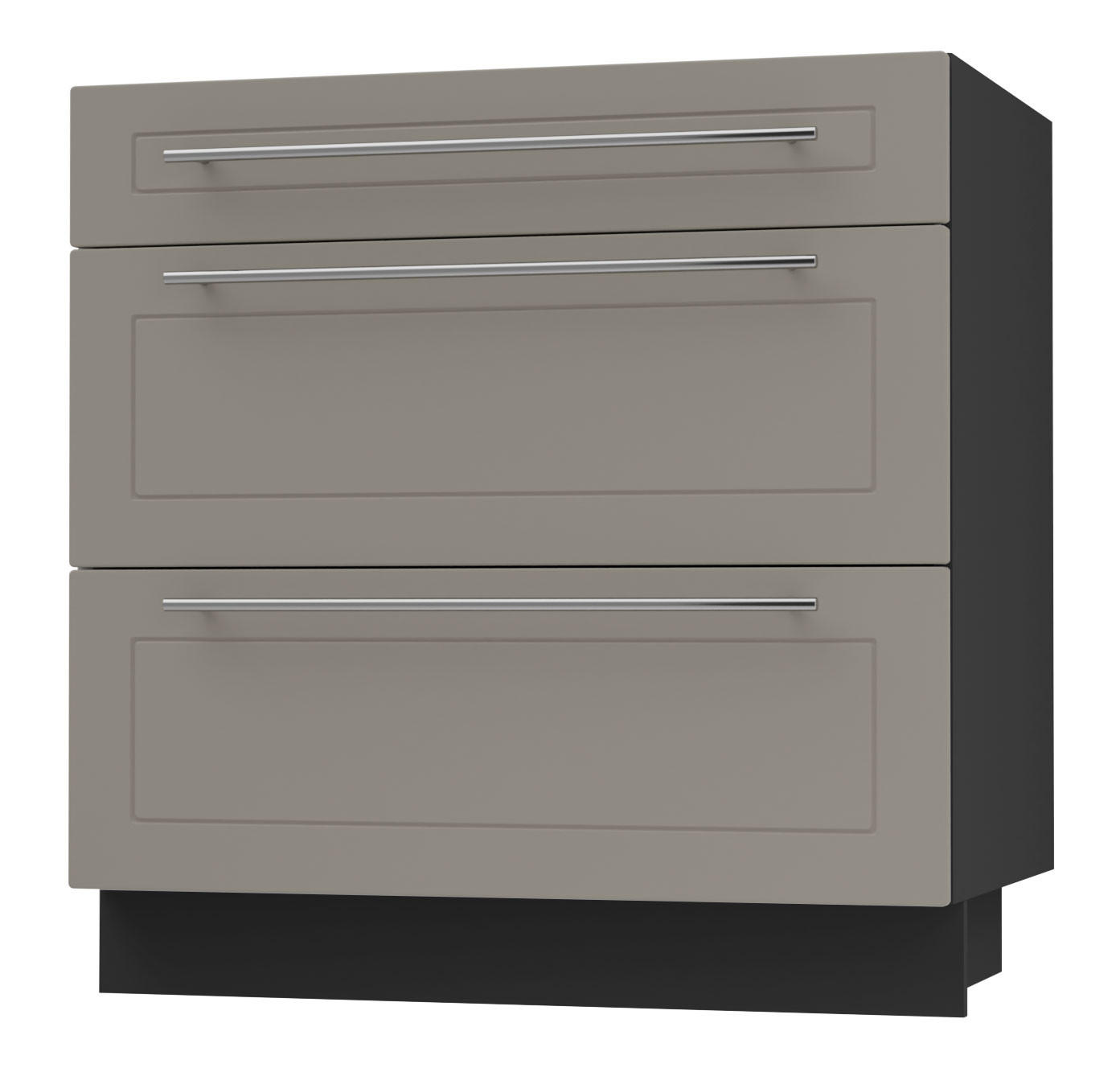 SCHUBLADENUNTERSCHRANK Kvantum D3A/80 80 / 50 / 82cm - Beige/Schwarz, Holz/Holzwerkstoff (80/82/50cm) - Feldmann-Wohnen