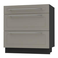 SCHUBLADENUNTERSCHRANK Kvantum D3A/80 80 / 50 / 82cm - Beige/Schwarz, Holz/Holzwerkstoff (80/82/50cm) - Feldmann-Wohnen