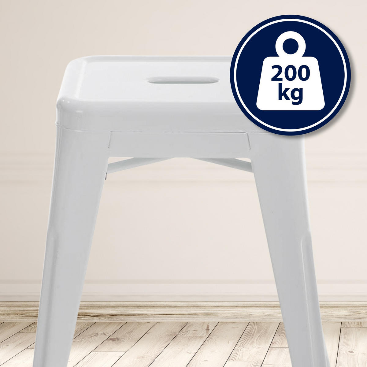 SITZHOCKER Arvida weiß - Weiß, Metall (40/46/40cm) - TPFLiving