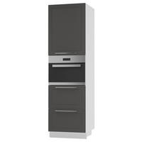 BACKOFEN-HOCHSCHRANK Kvantum D14/RU/2A/356 Graphit Matt / Weiß Matt 60 / 59 / 207cm - Graphitfarben/Weiß, Holz/Holzwerkstoff (60/207/59cm) - Feldmann-Wohnen