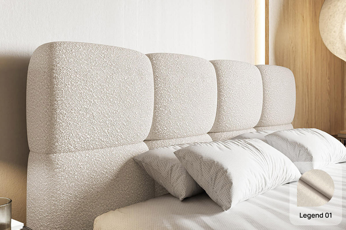 POLSTERBETT AURO mit Bettkasten, Doppelbett - 160x200 cm - Beige/Naturfarben, Holz/Textil (160/200cm) - mybed.