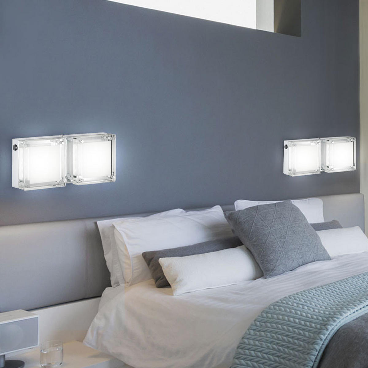 LED WANDLEUCHTE Metall Silber - Silberfarben, Glas (120/12/28cm) - Wofi