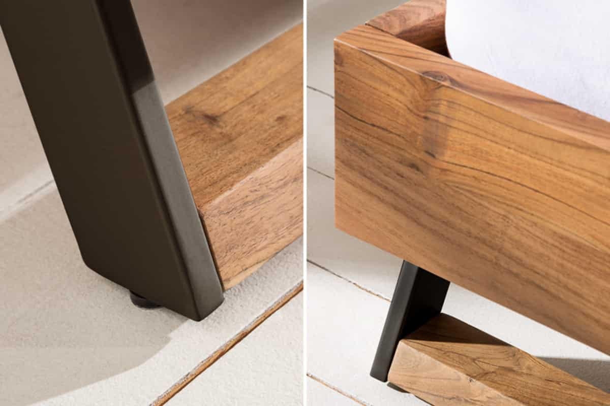 BETT AMAZONAS Akazie Natur 180x200cm - Braun, Holz/Metall - riess-ambiente