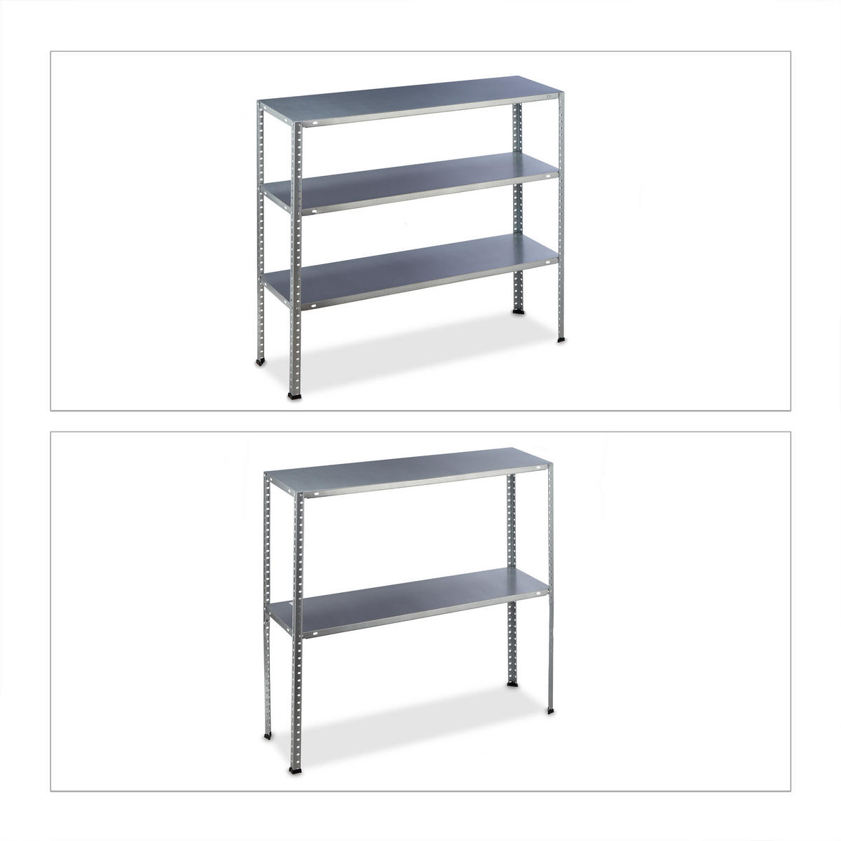 SCHWERLASTREGAL - Silberfarben, Metall (100/185/30cm) - Relaxdays