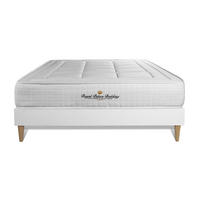 BETT Balmoral Memory-Schaum 160 x 200 cm h3 - Kit Bettgestell Weiß - Beige/Weiß, Karton/Holz (160/200cm) - ROYAL PALACE BEDDING