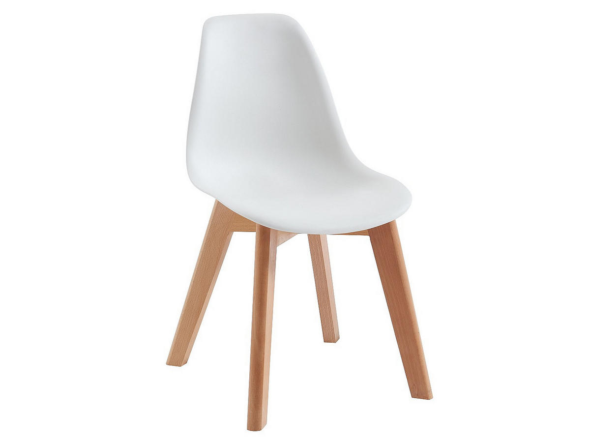 SET aus feststehendem Tisch und Stuhl - 2 Personen - Plastik, Holz, Platte - Weiß - - Weiß, Holz/Holzwerkstoff (60/51/60cm) - Vente-Unique
